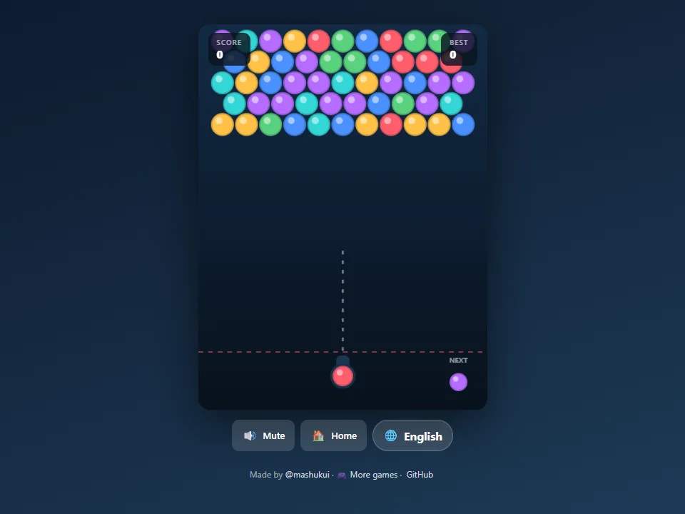 Bubble Shooter browser game screen