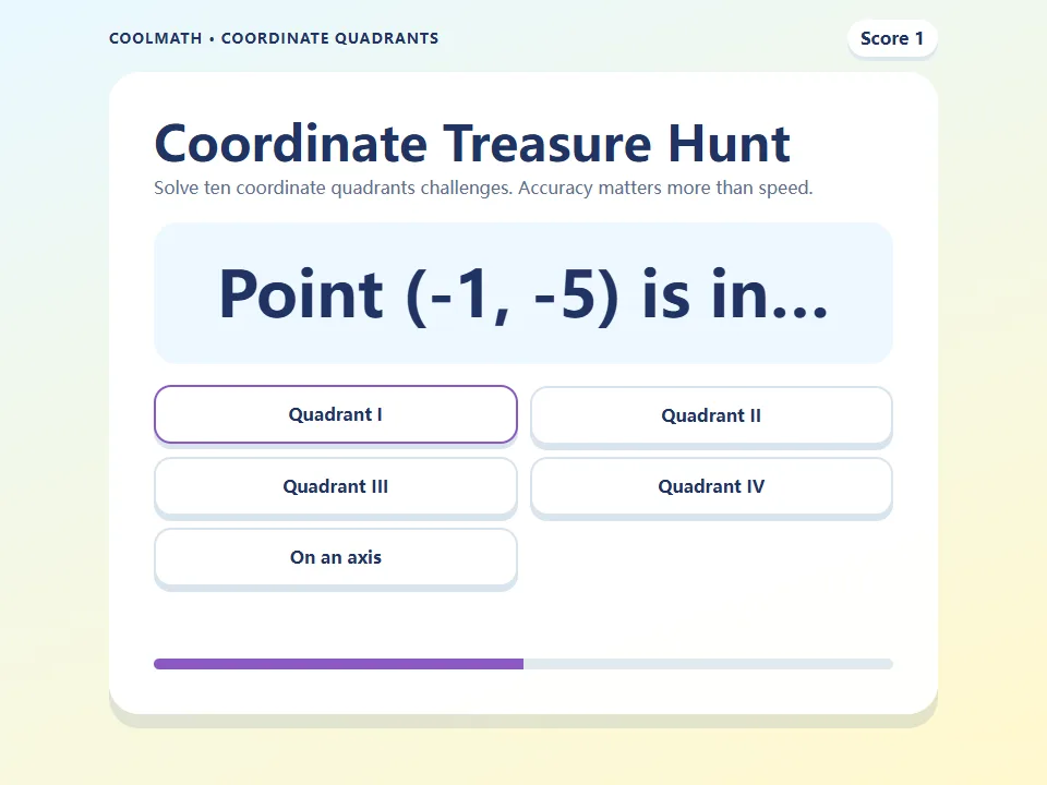 Coordinate Treasure Hunt game