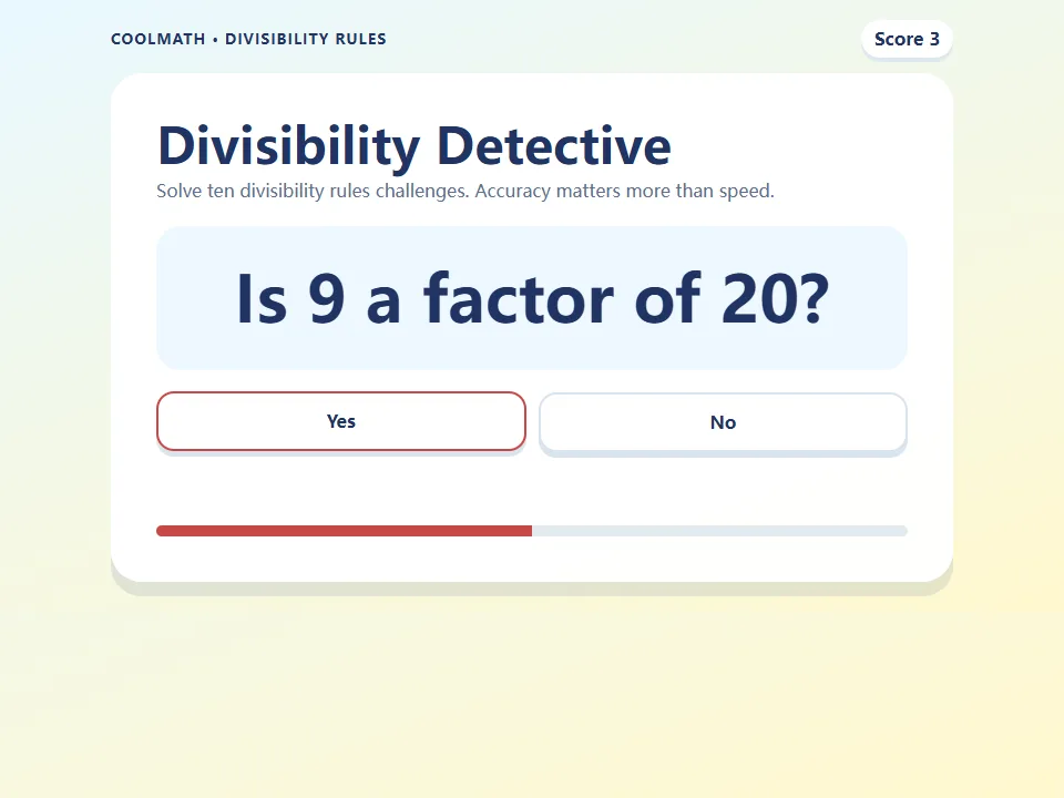 Divisibility Detective game