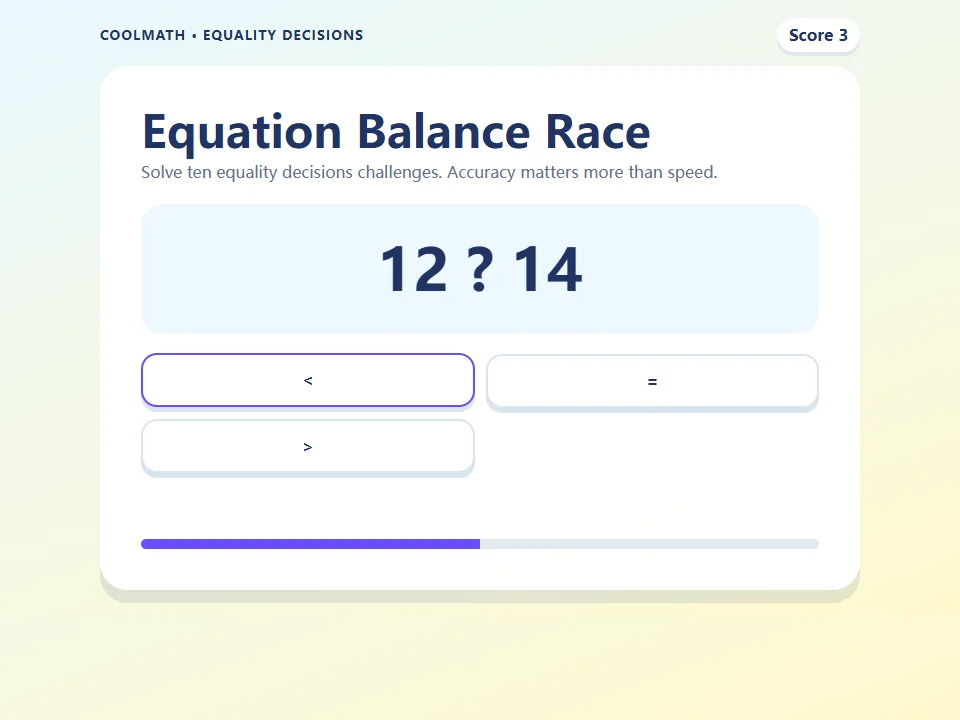 Equation Balance Race game