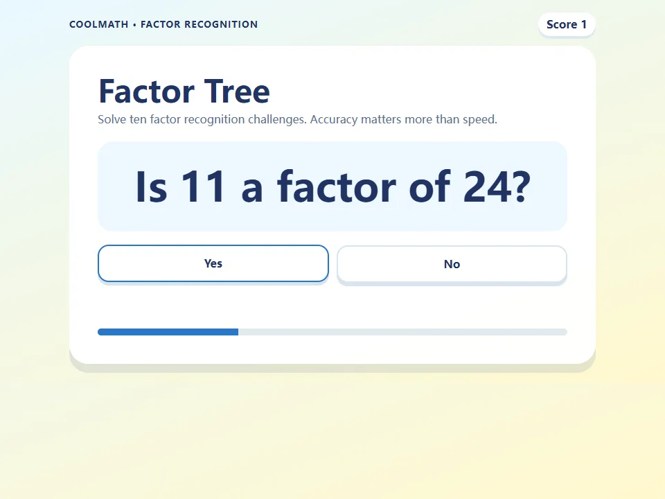 Factor Tree game