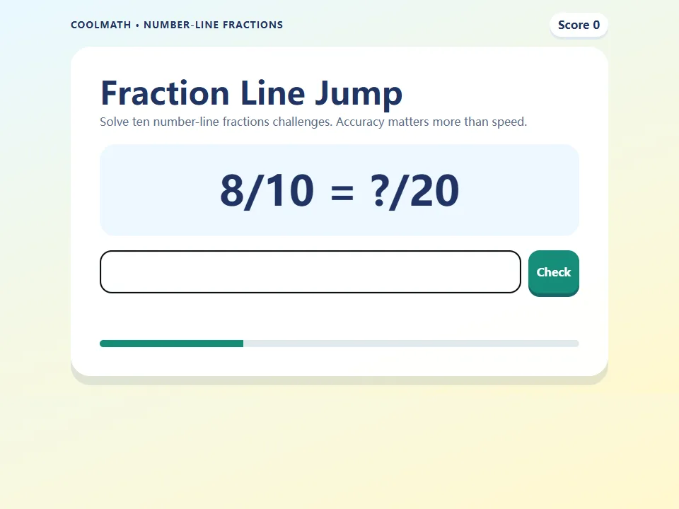 Fraction Line Jump game