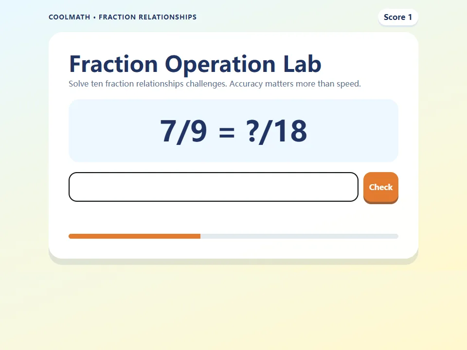 Fraction Operation Lab game