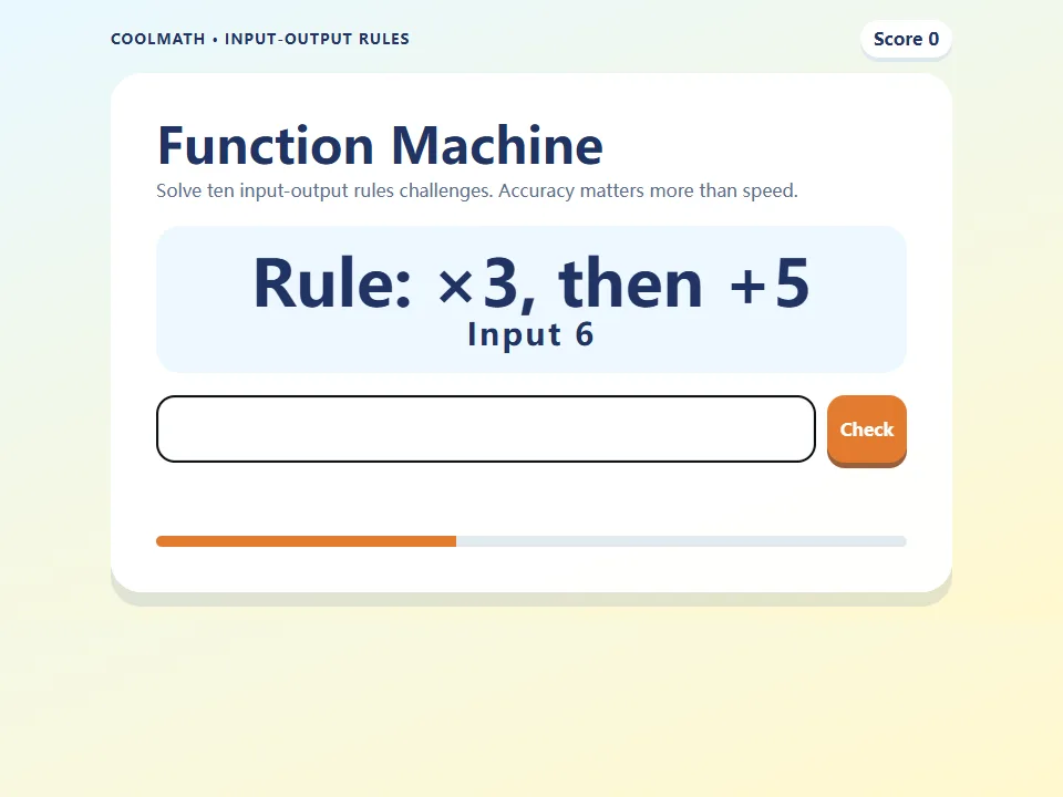 Function Machine game