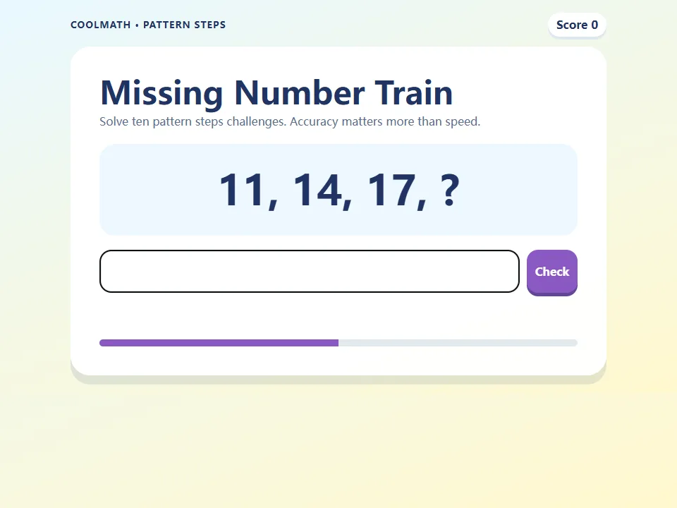 Missing Number Train game