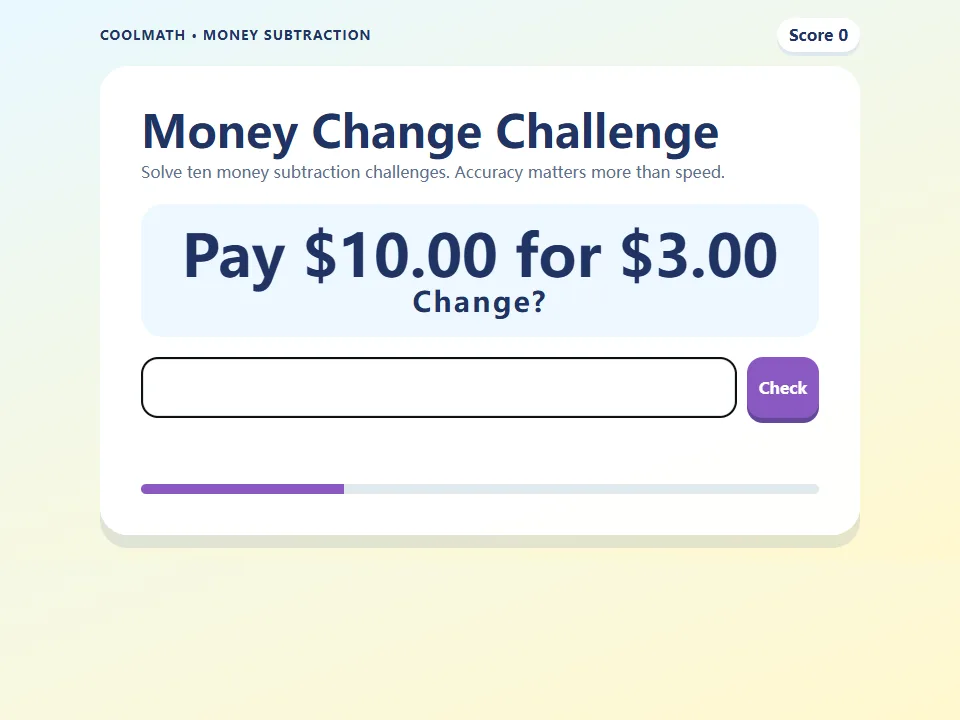 Money Change Challenge game