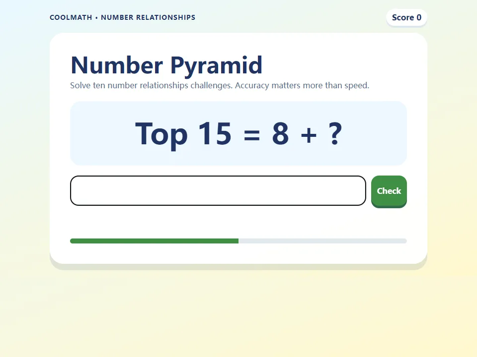 Number Pyramid game