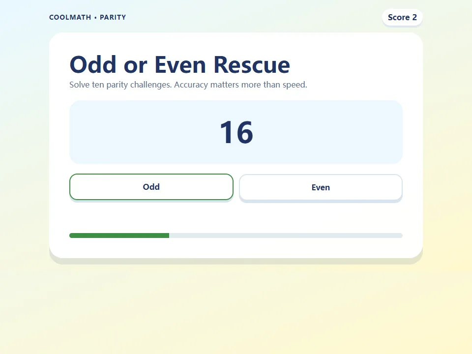 Odd or Even Rescue game