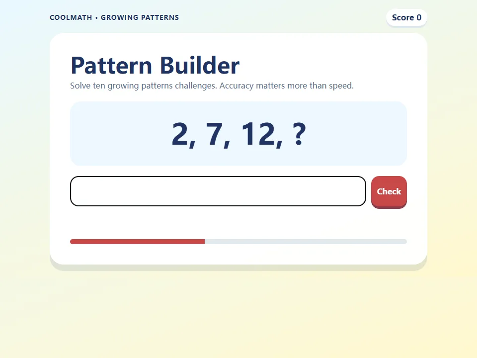 Pattern Builder game