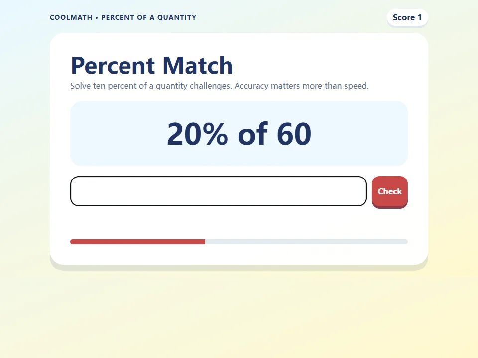 Percent Match game