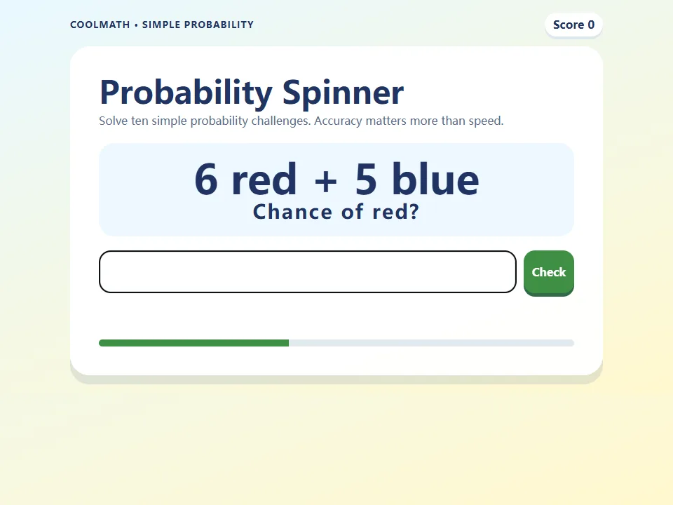Probability Spinner game