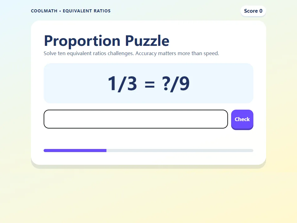 Proportion Puzzle game