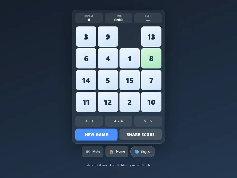 Slide Puzzle game