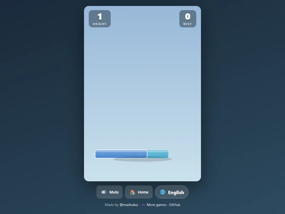 Stack Tower browser game screen