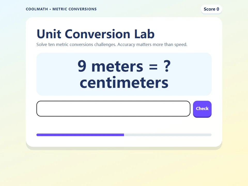 Unit Conversion Lab game